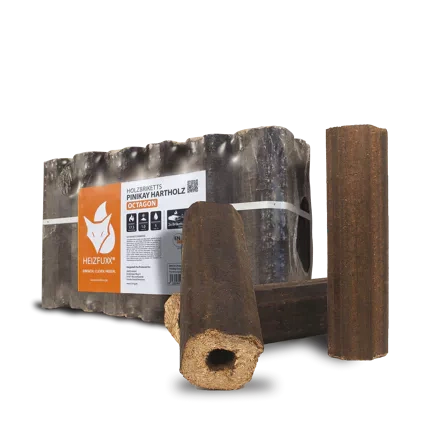 Heizfuxx PiniKay Octagon Holzbriketts 10 kg x 96 Gebinde (960 kg Palette)