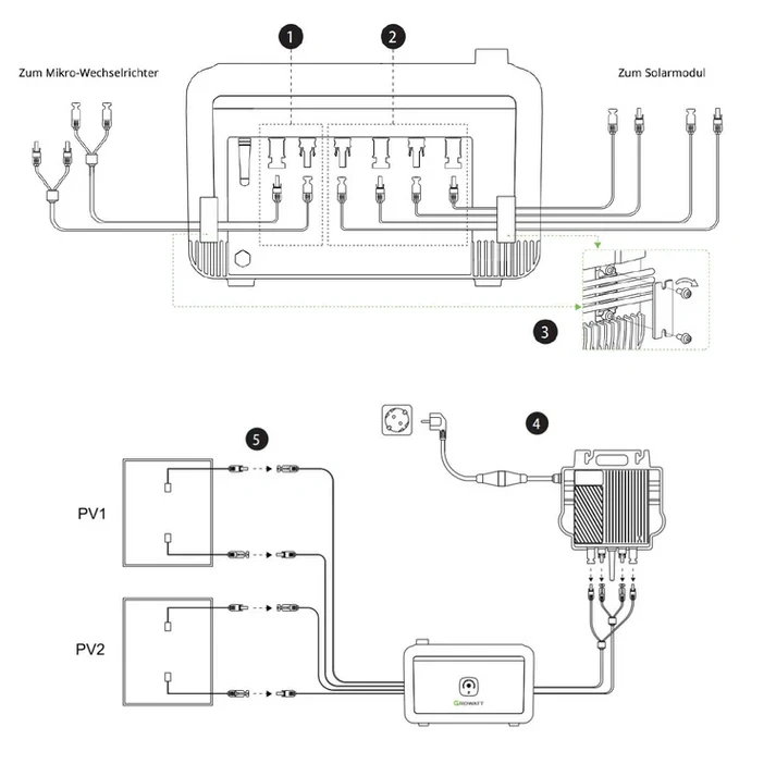 Growatt Noah 2000 (2048 Wh) Balkonkraftwerk Speicher