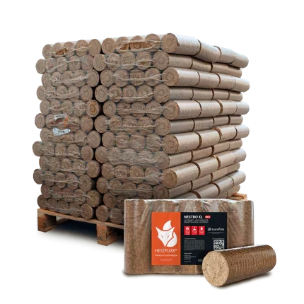 Heizfuxx Nestro XL Red Holzbriketts 10 kg x 96 Gebinde (960 kg Palette)