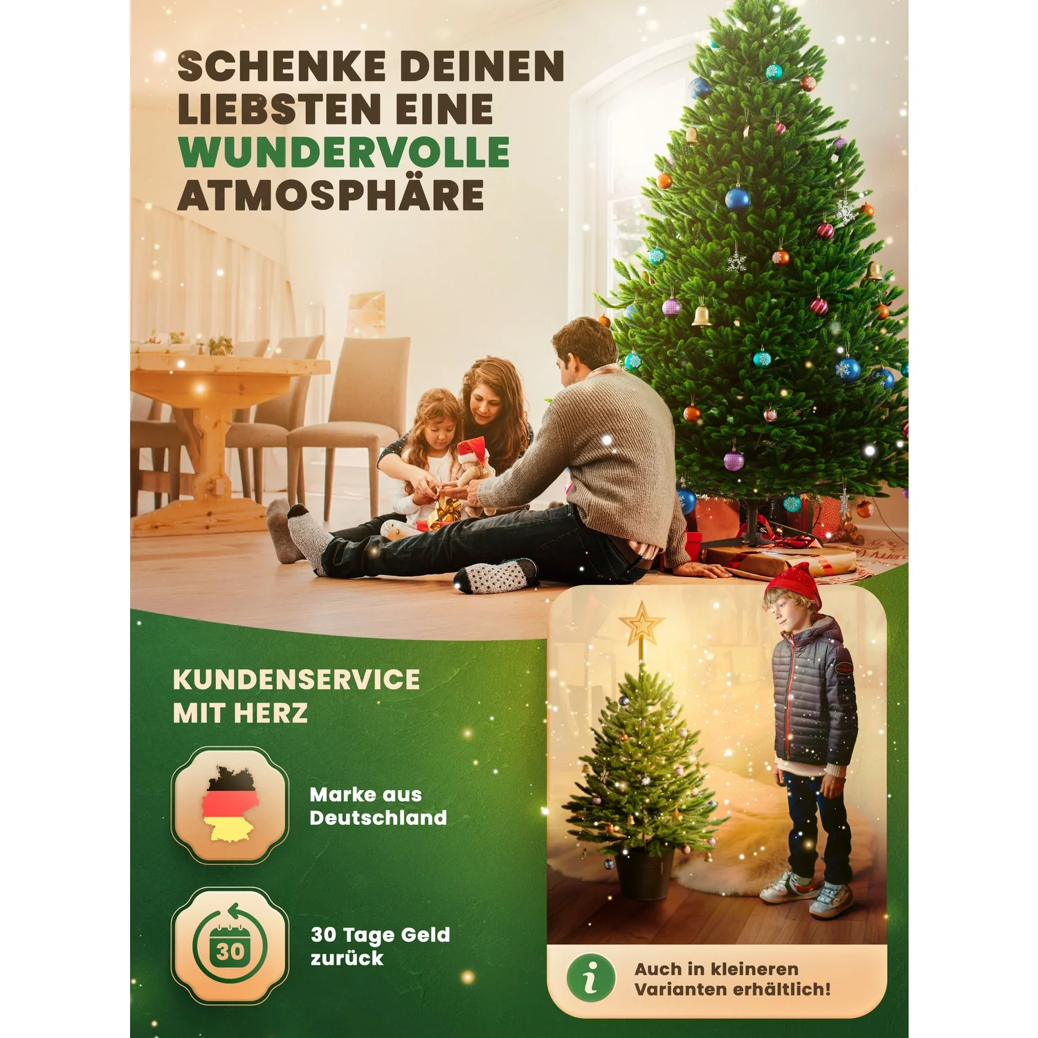 ArtiTree - Weihnachtsbaum „Premium Tanne“ – 210 cm, mit Holzständer