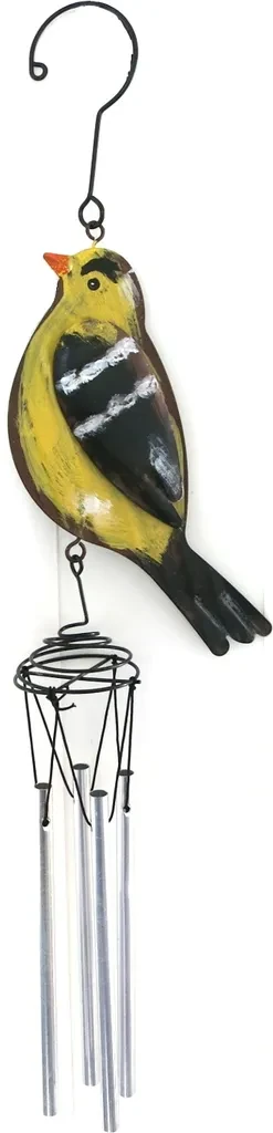 Metall Windspiel Vogel – 47 cm, Gelb