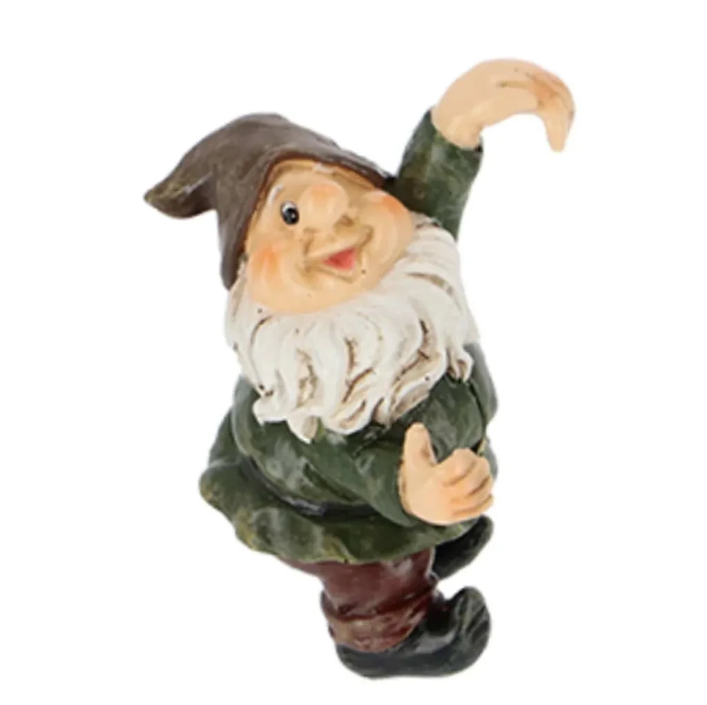 Esschert Design Topfhänger Gartenzwerg mit brauner Mütze – 7,3 cm, Polyresin